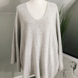 BCBG Masha Oversized Merino Wool V-neck Sweater